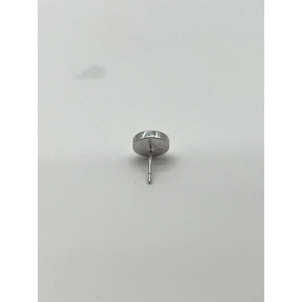 💜 COACH Open Circle Stone Stud Earring, Silver Plated with Purple Glass - Picture 4 of 5